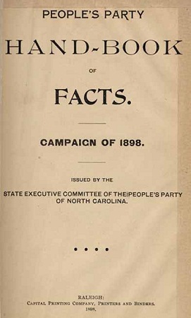 Title page of the People's Party Hand-Book of Facts. Campaign of 1898.