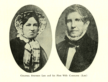 "Colonel Stephen Lee and His First Wife Caroline (Lee)." Photographic portraits from Thomas Carpenter Read's <i>The Descendants of Thomas Lee of Charleston, South Carolina, 1710-1769,</i> published 1964 by R. L. Bryan Company, Columbia, SC. From the collections of the Government & Heritage Library, State Library of North Carolina. (The images are undated and unattributed in Read's genealogy.)
